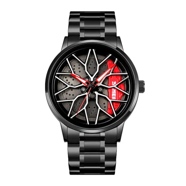 SKMEI 1990 Rotating Wheel Rim LED Watch – Red