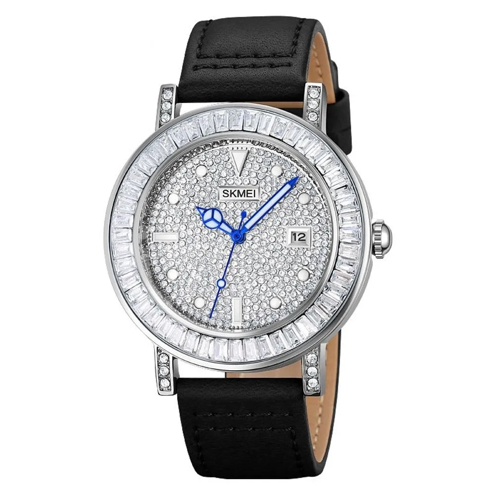 SKMEI 1953 Women’s Luxury Diamond Quartz Watch – Black