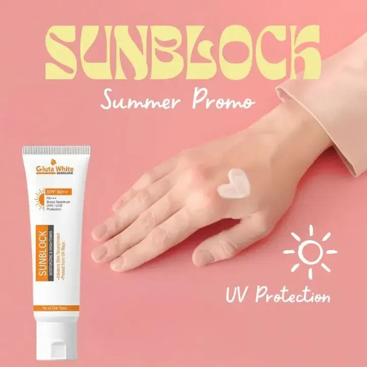 Gluta White Whitening Sunblock UV Protection Cream