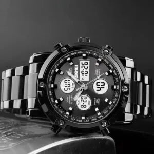 SKMEI 1389 Digital Sports Watch – Stainless Steel Strap