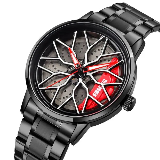 SKMEI 1990 Rotating Wheel Rim LED Watch – Red